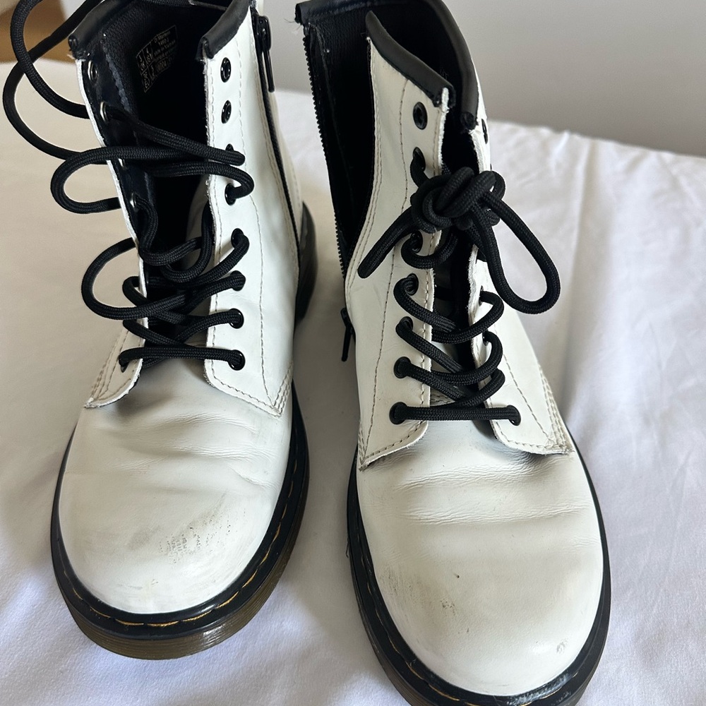 Dr. Martens White Leather Combat Boots